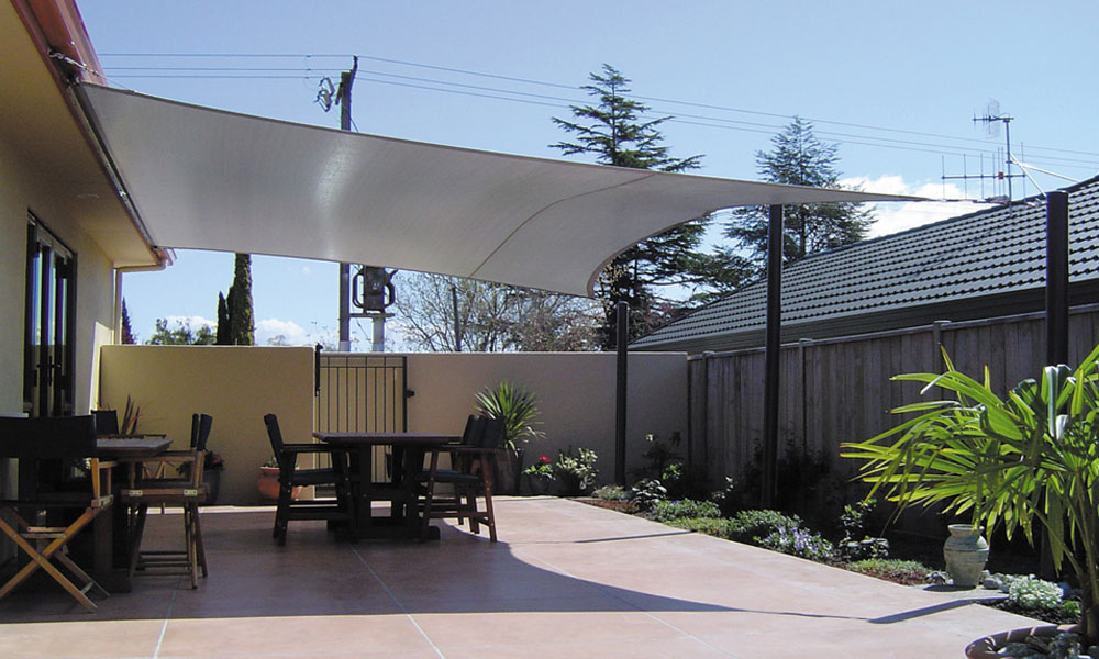 Driz Waterproof shade sail for outdoor living area