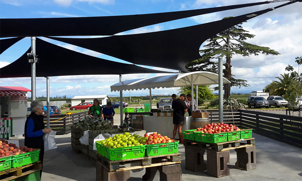 Smart Summer Shade Sails At Hawkes Bay Commercial Fruit Shop